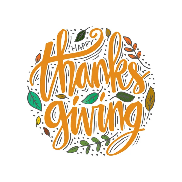 Çizilmiş Happy Thanksgiving Tipografi Hat Poster — Stok fotoğraf