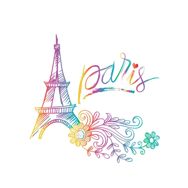 Sketchy Van Eiffeltoren Parijs Symbool Van Frankrijk — Stockvector
