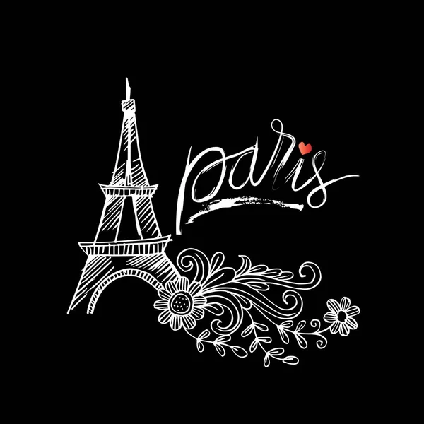 Eyfel Kulesi Paris Sketchy Fransa Nın Sembolü — Stok Vektör