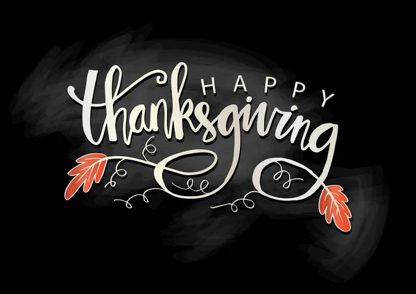 Hand Getekend Thanksgiving Typografie Poster Viering Citaat Happy Thanksgiving — Stockvector