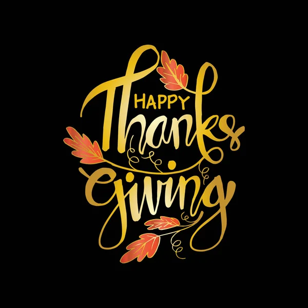 Ręcznie Rysowane Dziękczynienia Typografii Plakat Celebracja Cytat Happy Thanksgiving — Wektor stockowy