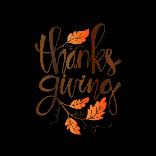 Hand Drawn Thanksgiving Typography Poster Celebration Quote Happy Thanksgiving — Stock Vector