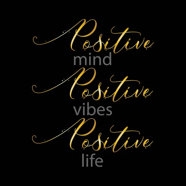 Mente Positiva Vibraciones Positivas Vida Positiva Cita Inspiradora Tipografía Para — Vector de stock