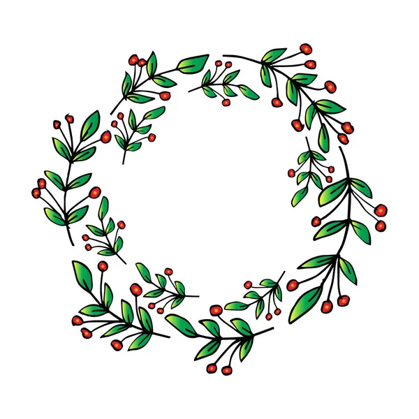 Christmas Circle Gränsar Kransar Ramar Hand Ritning Illustration — Stock vektor