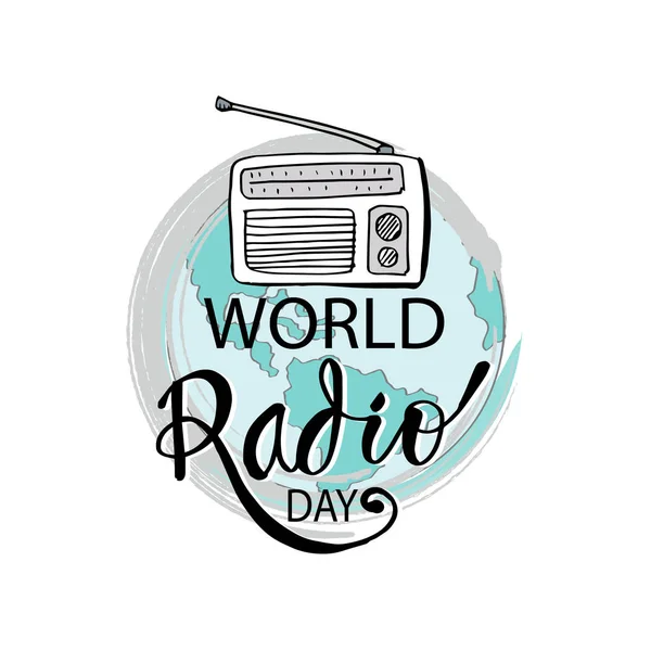 Концепція Всесвітнього Радіо Дня Лютого — стоковий вектор