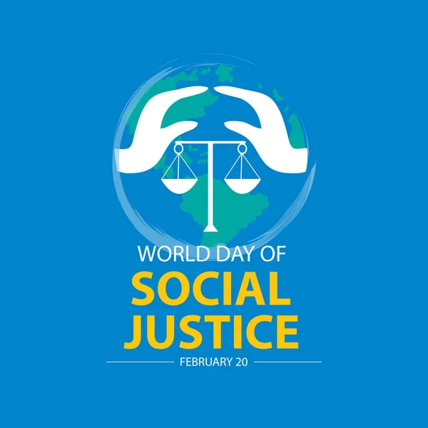 Concetto Della Giornata Mondiale Della Giustizia Sociale Febbraio — Vettoriale Stock