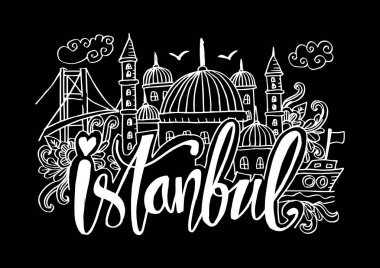 Istanbul 'un çizilmiş sembolleri el.