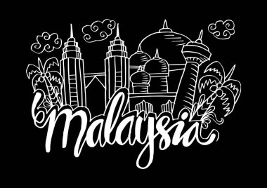 Malezya çizilmiş sembolleri el.