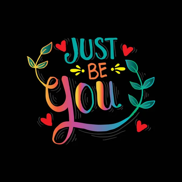Just You Hand Written Lettering — Stock Vector