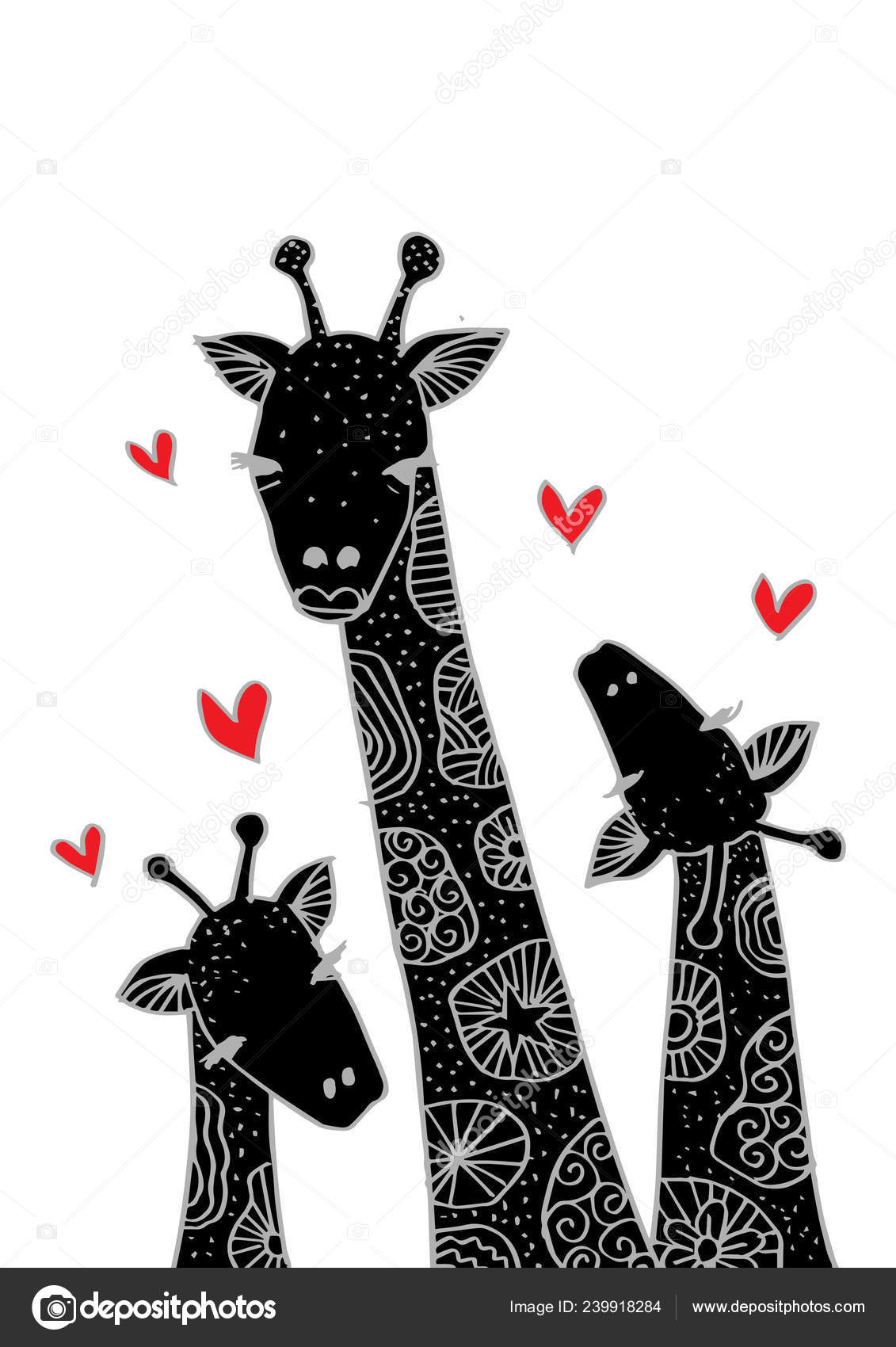 Download Cartoon Giraffe Mom Baby Cute — Stock Vector © Handini ...