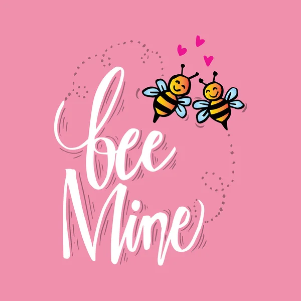 Μέλισσα Δικό Μου Χέρι Γράμματα Έννοια Της Αγάπης — Διανυσματικό Αρχείο