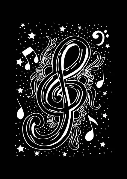 Musical Background Treble Clef — Stock Vector