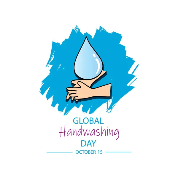 Concept Journée Mondiale Lavage Des Mains Octobre — Image vectorielle