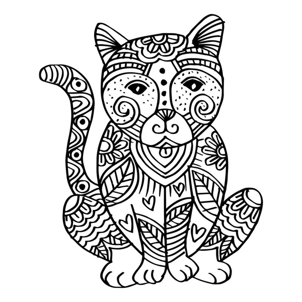 Lindo Gato Ilustración Decorativa — Vector de stock