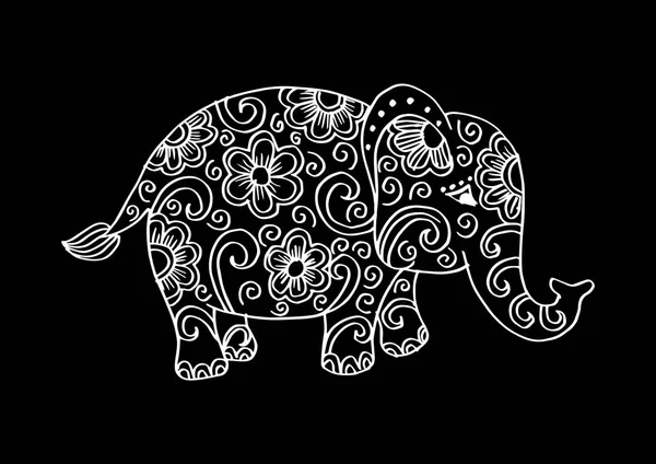 Cute Elephant Decorative Illustration — Stock Vector