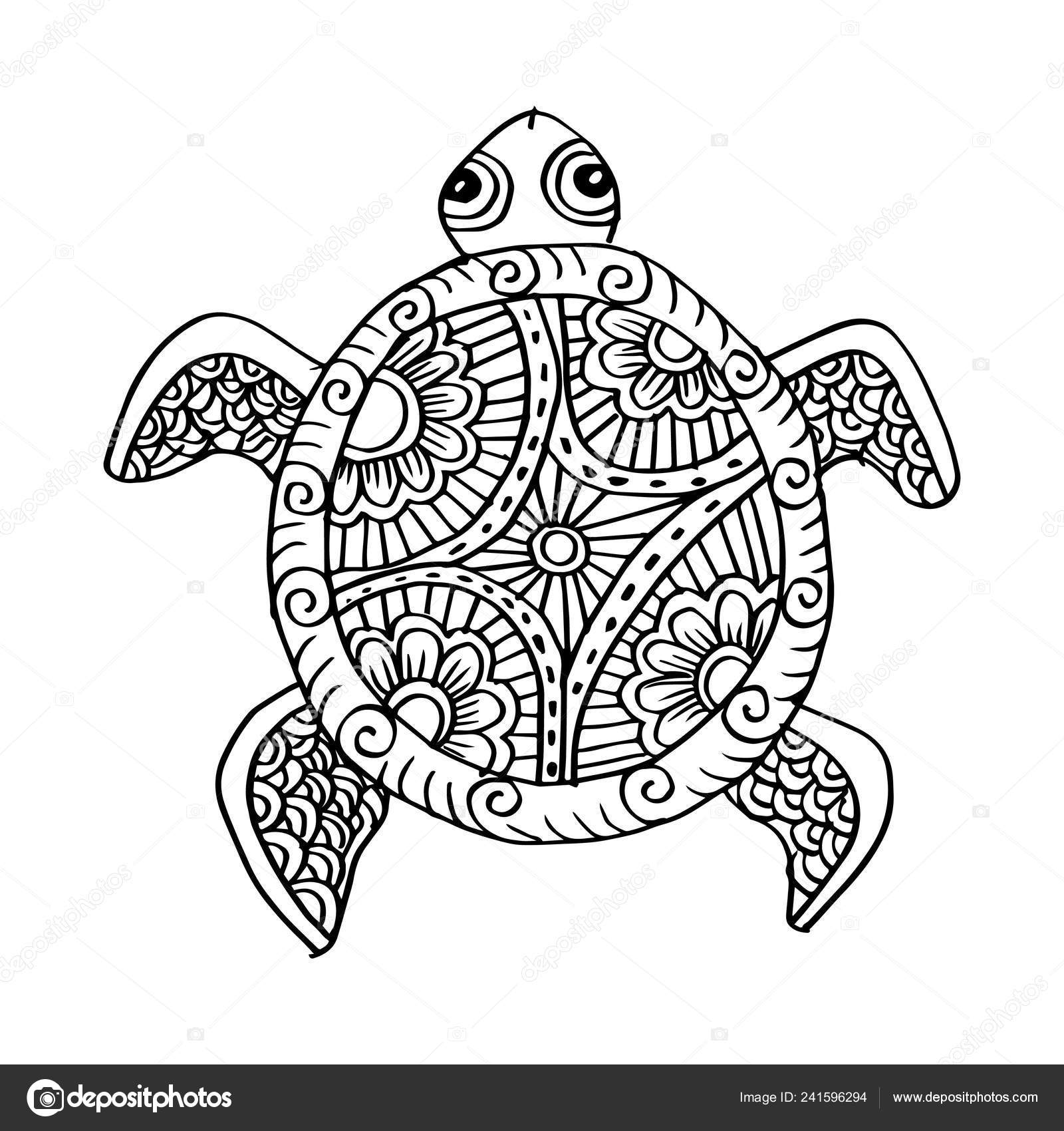 Drawing Decorative Ethnic Turtle Stock Vector Image By Handini 241596294