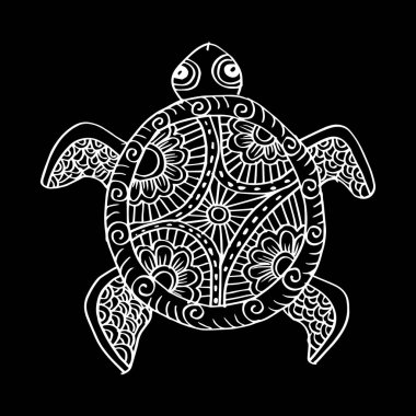 Dekoratif etnik kaplumbağa çizim