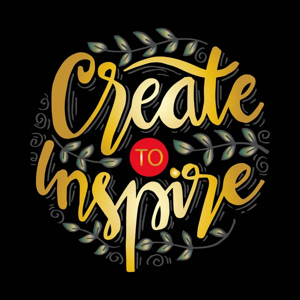 Créer Pour Inspirer Affiche Motivation — Image vectorielle