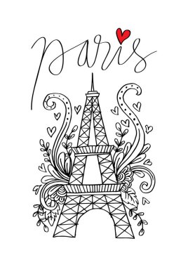 Paris Europe Avrupa şehir adı şehir adı el-çizim