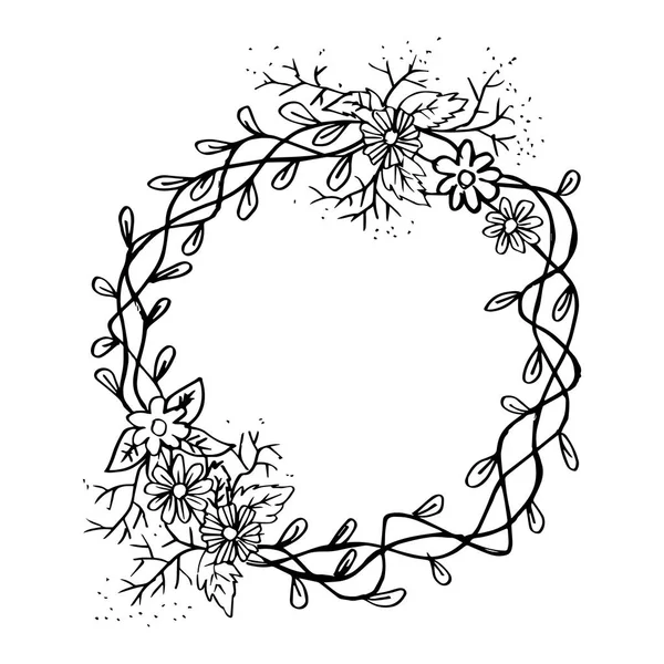 白い背景の上の花の装飾的なフレーム — ストックベクタ