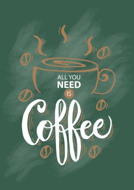 Kahve yeter. Tipografi poster