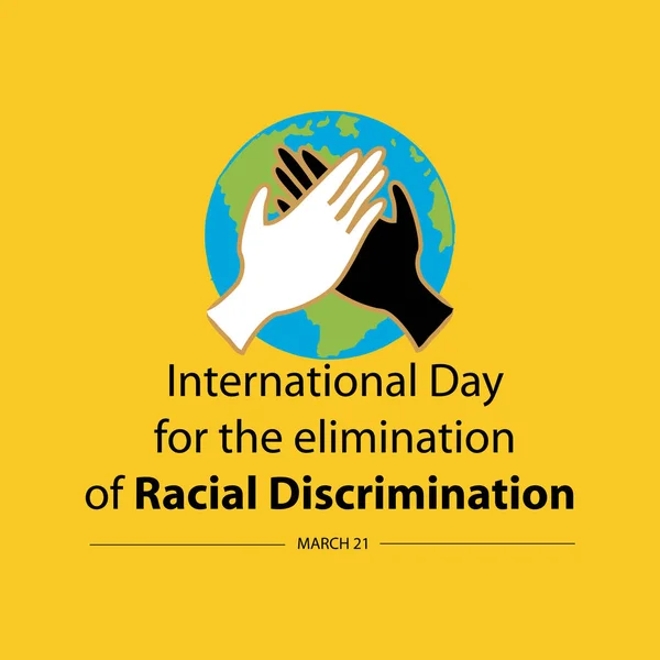 Día Internacional Para Eliminación Discriminación Racial Marzo — Vector de stock