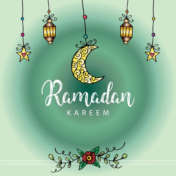 Ramadan Kareem Üdvözlőkártya — Stock Vector