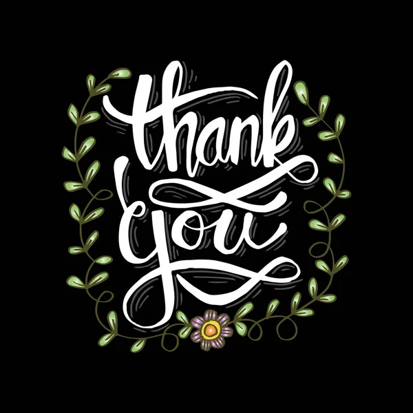 Lettering Thank You Greeting Card — Stock Vector
