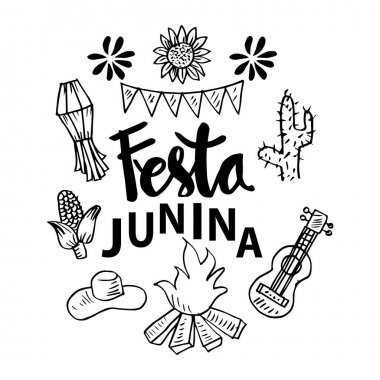 Festa Junina Poster (Brezilya Haziran Festivali) parti dekorasyonu.
