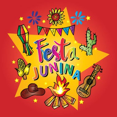 Festa Junina Poster (Brezilya Haziran Festivali) parti dekorasyonu.