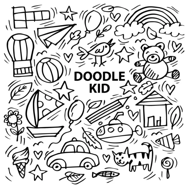 Antecedentes Para Kid Doodle Kids — Vetor de Stock