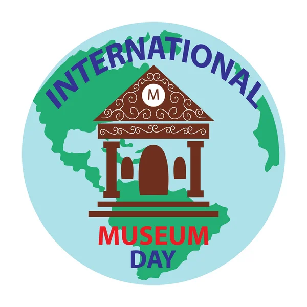 Cartel Del Día Internacional Los Museos Mayo — Vector de stock