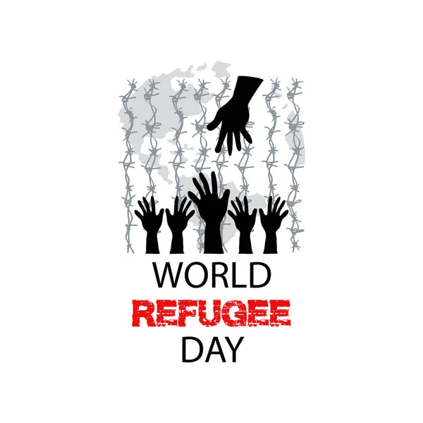 Giornata Mondiale Del Rifugiato Giugno — Vettoriale Stock