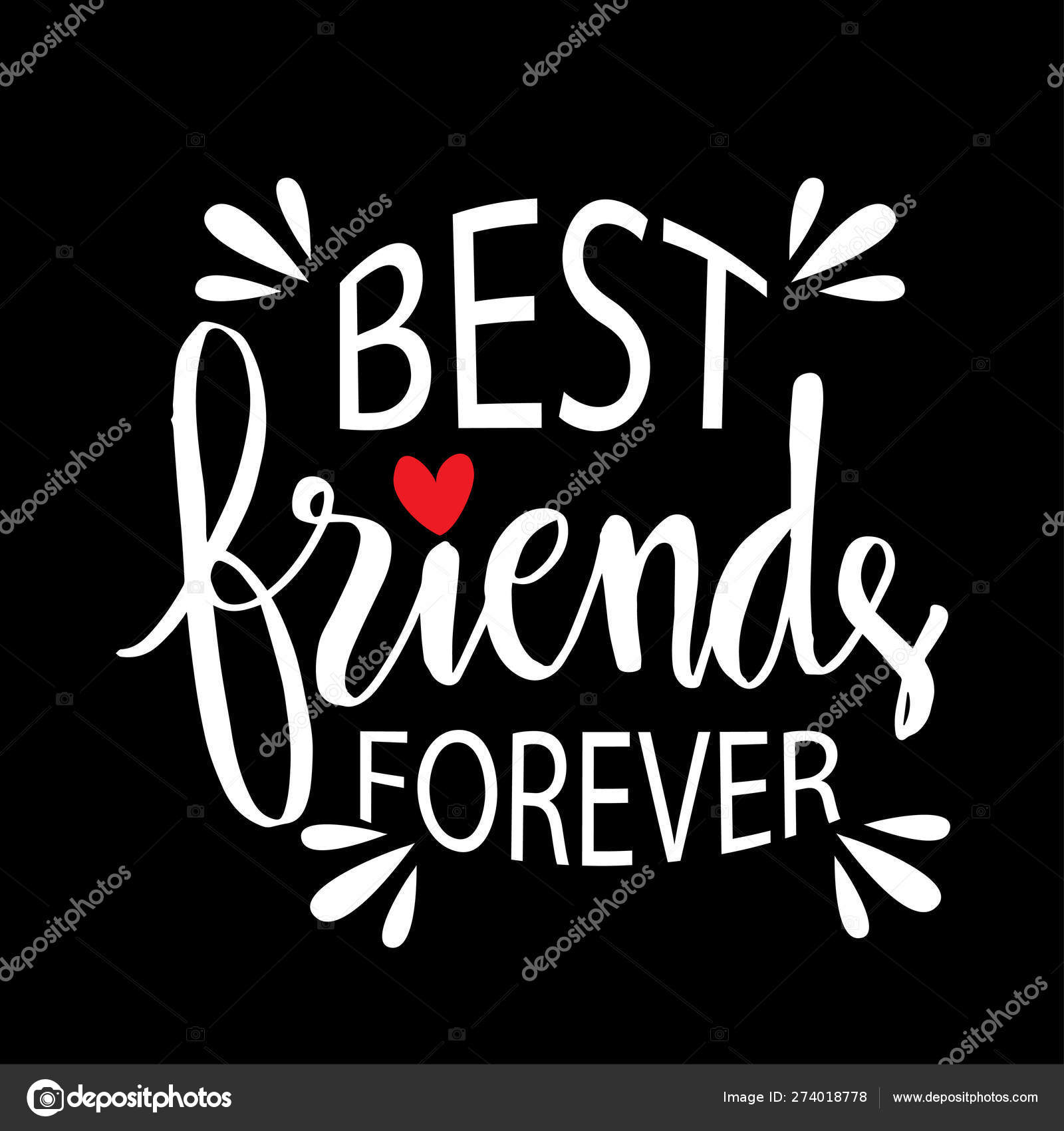 Best Friends Forever Lettering Motivation Poster Stock Vector by ...