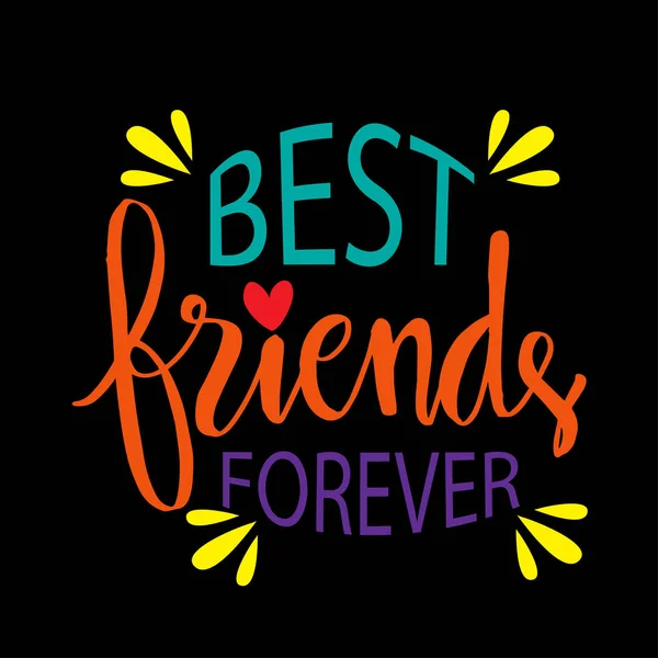 Best Friends Forever Lettering Motivation Poster — Stock Vector