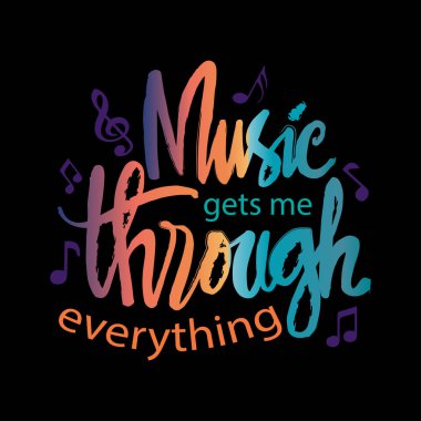 Müzik bana her şeyi savuruyor. Motivasyonel alıntı.