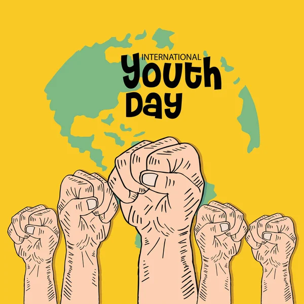 Koncepcja Międzynarodowego Dnia Młodzieży Sierpnia — Wektor stockowy