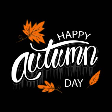 Mutlu sonbahar günü. El çizim illüstrasyon.