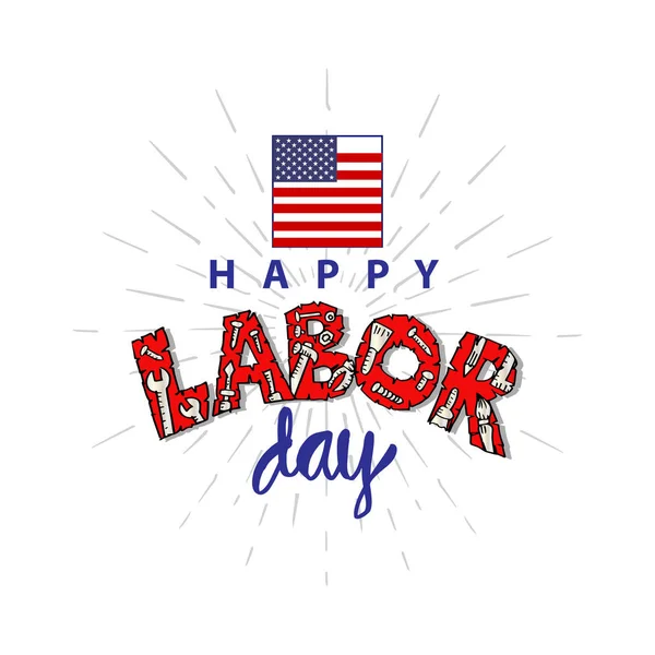 Happy Labor Day Design Affisch — Stock vektor