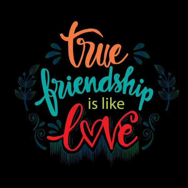 Справжня Дружба Кохання Цитата Дружби — стоковий вектор