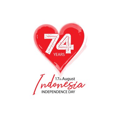 74 yıl, Endonezya Bağımsızlık Günü tebrik kartı.
