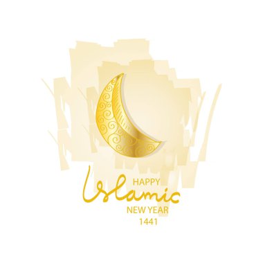 Mutlu yeni Hicri yıl 1440. Tebrik kartı. Mutlu İslami Yeni Yıl.