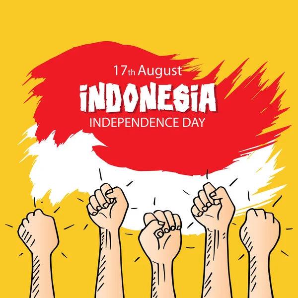 Feiern Zum Unabhängigkeitstag Indonesiens August — Stockvektor