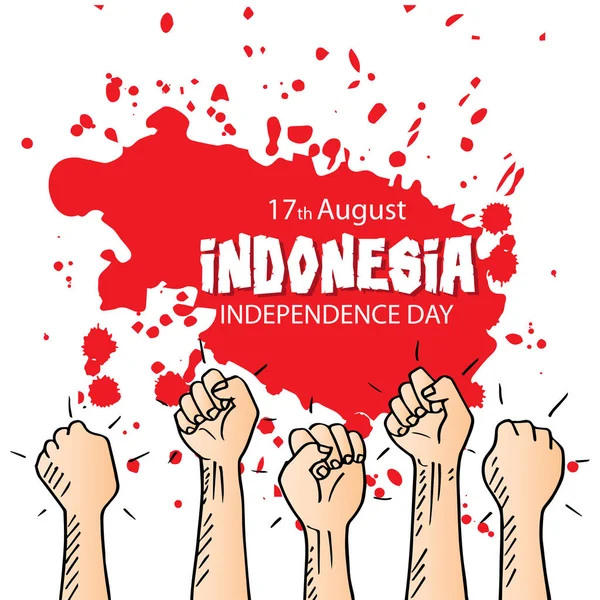 Feiern Zum Unabhängigkeitstag Indonesiens August — Stockvektor