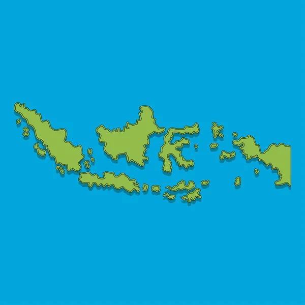 Indonezja Vector Mapa Niebieskim Tle — Wektor stockowy