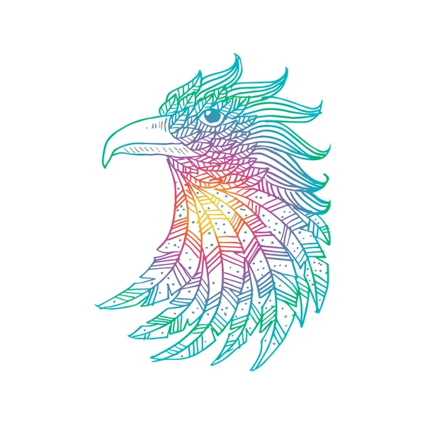 Cabeza Águila Dibujado Mano Garabato Vector Ilustración — Vector de stock