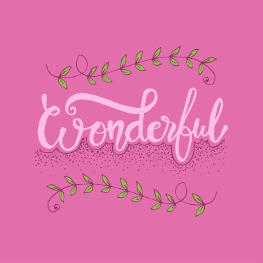 Harika el çizilmiş yazı tipografisi.