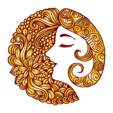 güzel bir kadın ile çiçek.