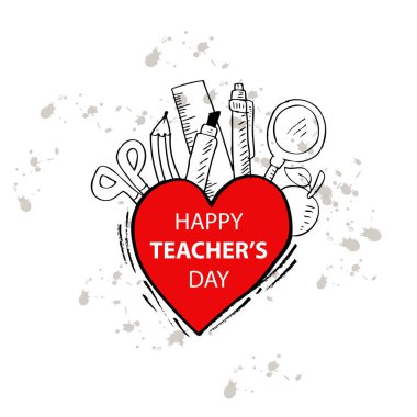Mutlu öğretmenin günü kartı