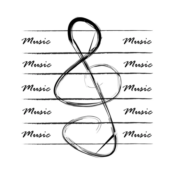 Fond Musical Avec Une Clef Aigüe — Image vectorielle